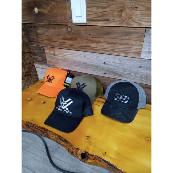 Lot of 4 Mens Vortex Hats Camo Urban Blaze Orange Olive Black Snap Back - Picture 1 of 7